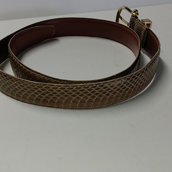 Vintage Tan genuine women's snakeskin belt Jana by Newmark R.O.C M/L - Picture 3 of 5
